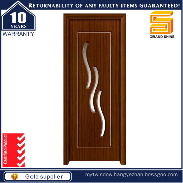 PVC Veneer MDF Wood Bathroom Laminated Wooden Glass Door